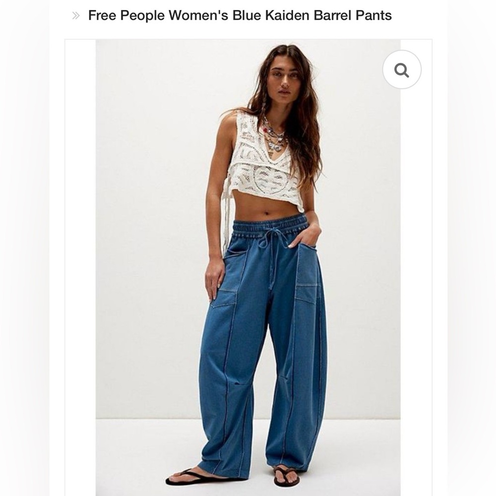 Free People Kaiden Barrel Pants — Ocean Blue